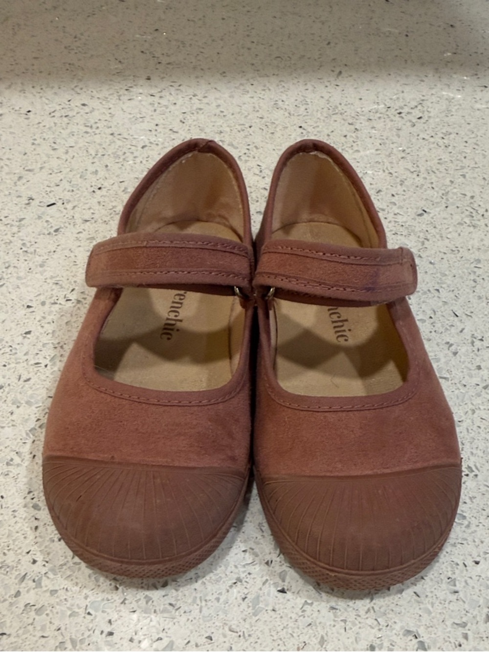 Girls Mary Jane Dress Shoes in Brown with Hook-and-Loop Strap